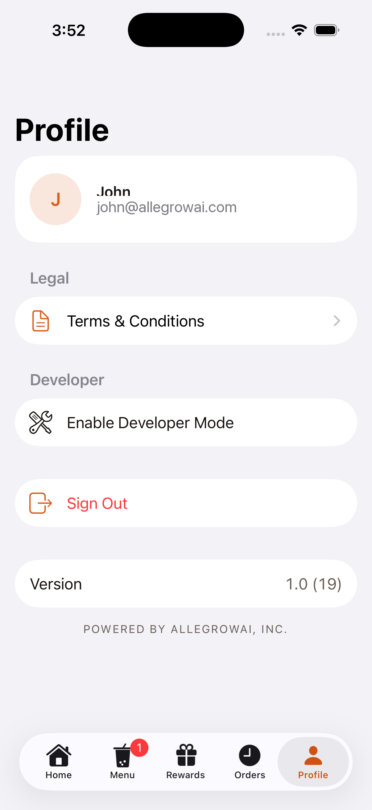 BobaHub iOS app account profile